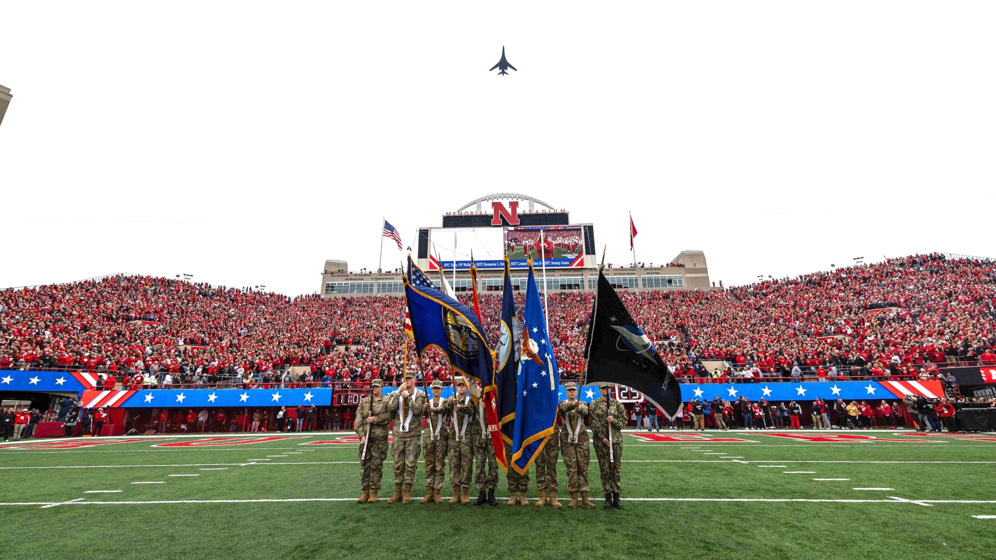 Cadet Color Guard at Huskers Game